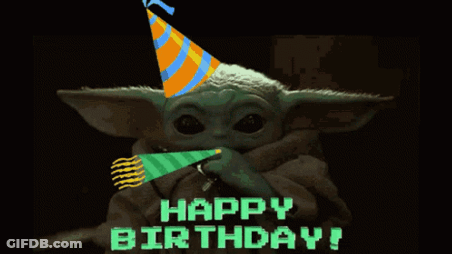 Yoda Star Wars Happy Birthday Party Hat GIF