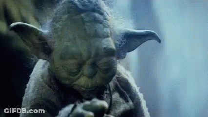 Yoda Statue Holding Sword GIF