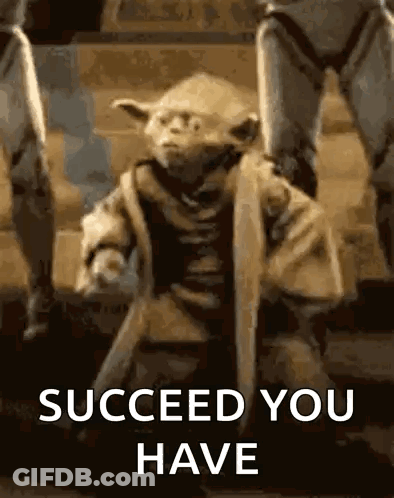 Yoda Statue Saying Succeed You Have GIF