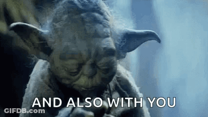 Yoda Statue With Also With You GIF