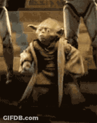 Yoda Statue With Sword GIF