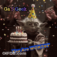 Yoda Party Hat Cake Happy Birthday GIF