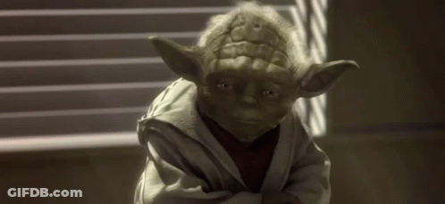 Yoda With Suffering Text GIF