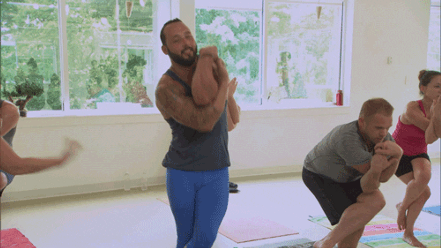 Yoga Fail Balance Man GIF