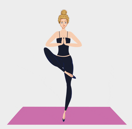 Yoga Home Workout Cartoon GIF
