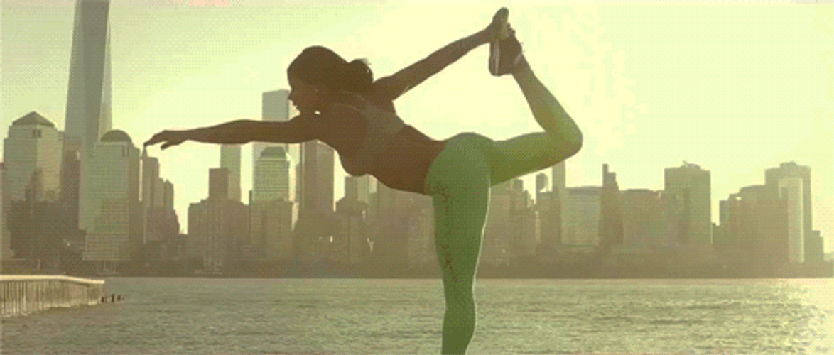 Yoga Standing Bow Pose GIF
