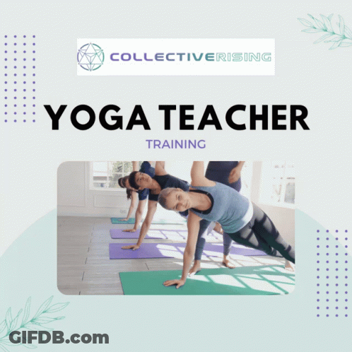Yoga Teacher Training Group Doing Poses GIF