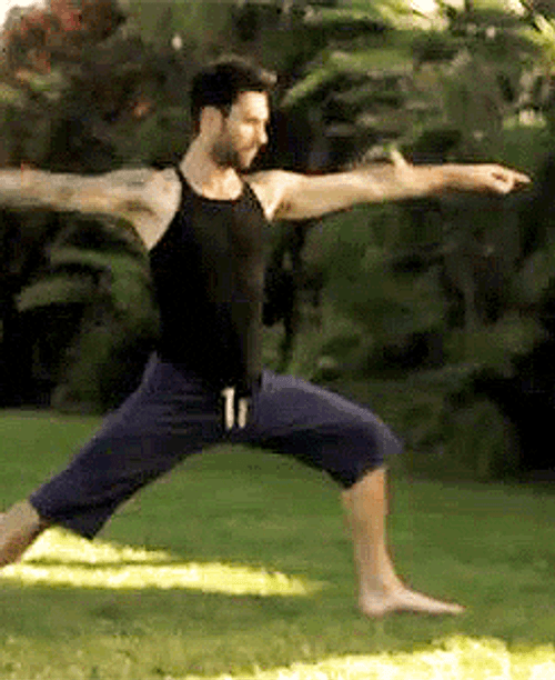 Yoga Warrior Adam Levine GIF