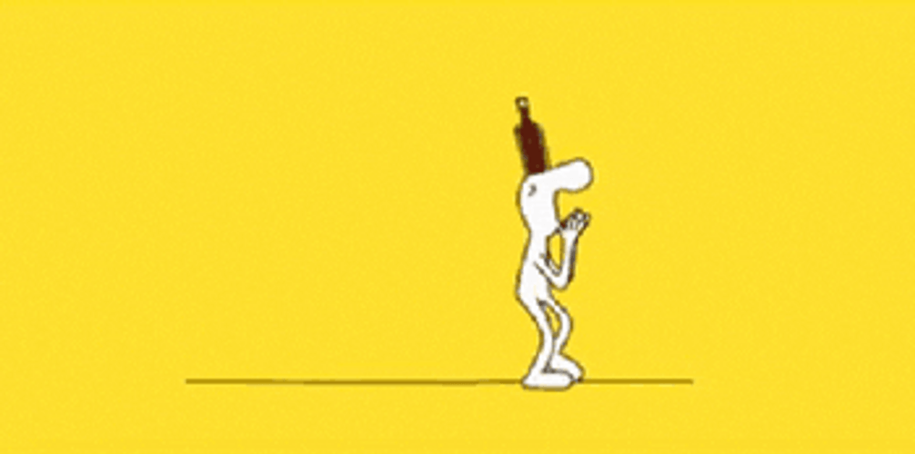 Yoga Wine Drinking Cartoon GIF