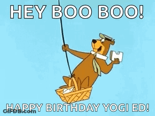 Yogi Bear Flying In Hot Air Balloon GIF