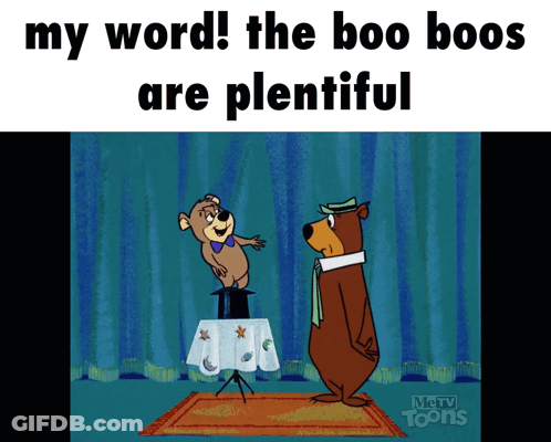 Yogi Bear Saying My Word The Boo Boos Are Plentiful GIF