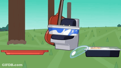 Yogurt Container And Violin Scene GIF
