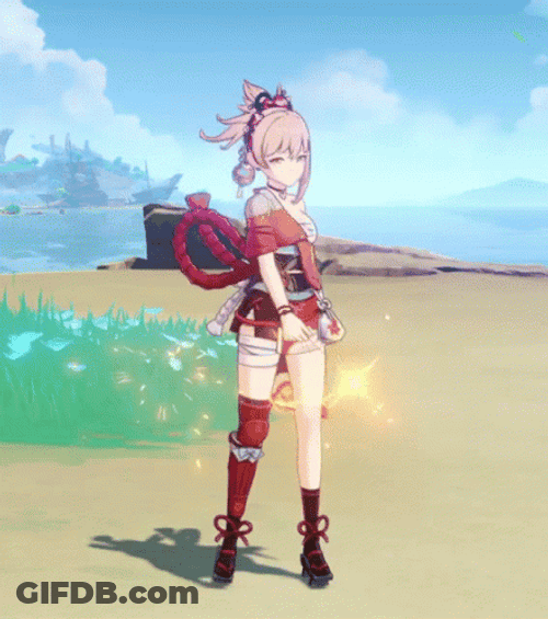 Yoimiya Firework Idle Animation GIF