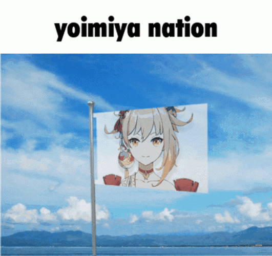 Yoimiya Nation Flag Waving GIF