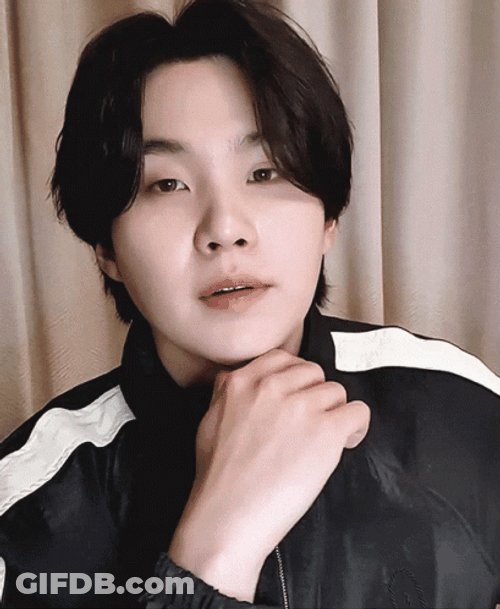 Yoongi Holding Chin GIF