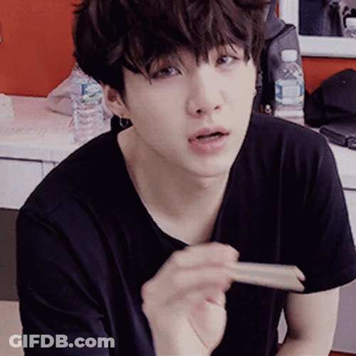 Yoongi Holding Chopsticks GIF