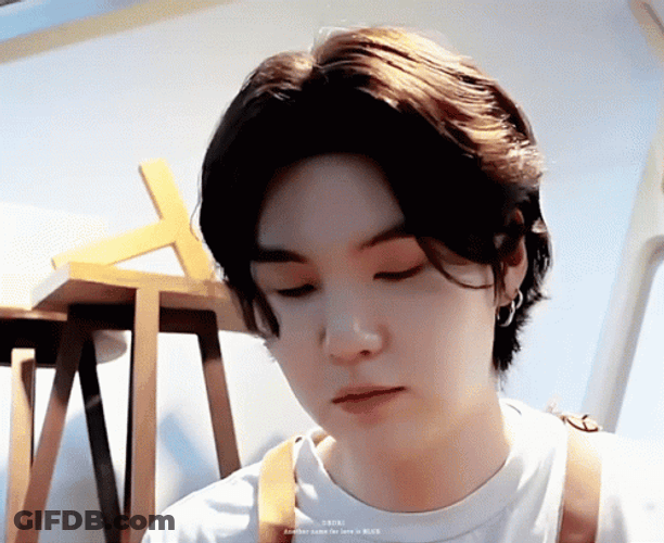 Yoongi Looking Upward GIF