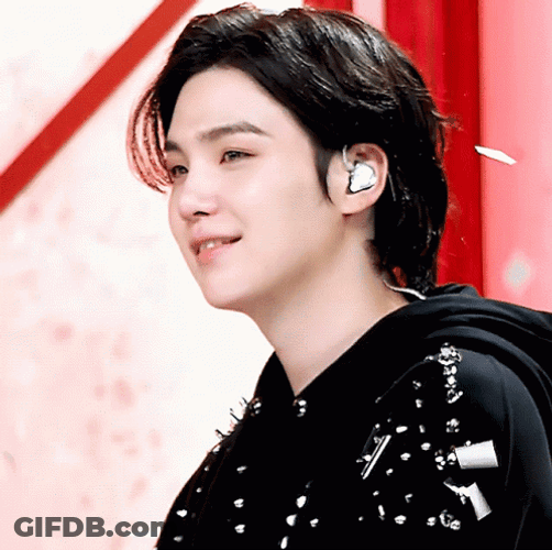 Yoongi With Falling Confetti GIF