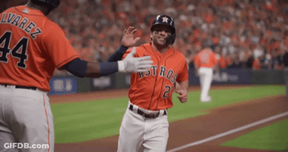 Yordan Alvarez High Five Jose Altuve GIF