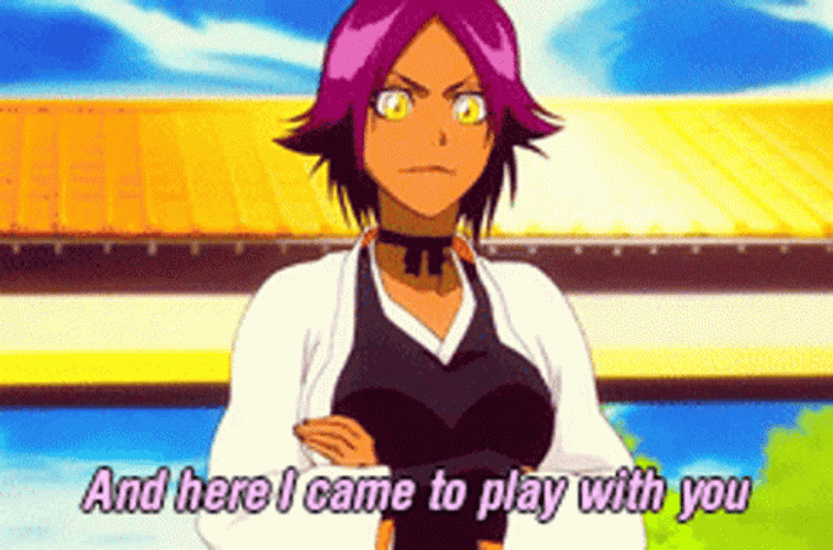 Yoruichi Bleach Anime Excited Happy Play GIF