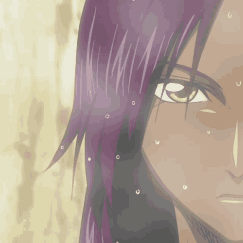 Yoruichi Bleach Anime Hot Spring Wet Face GIF