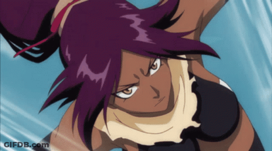 Yoruichi Bleach Anime Power Punch Attack GIF