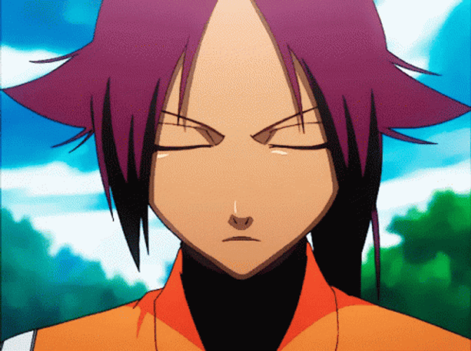 Yoruichi Bleach Anime Serious Talk Open Eyes GIF
