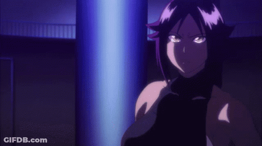 Yoruichi Bleach Anime Shocked Surprise Attack GIF