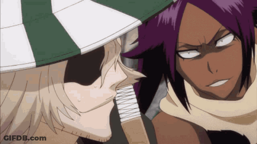 Yoruichi Shihōin Angry Kisuke Urahara Bleach Anime GIF