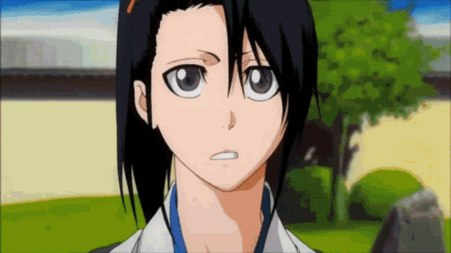 Yoruichi Shihōin Byakuya Kuchiki Sword Dodge Bleach Anime GIF