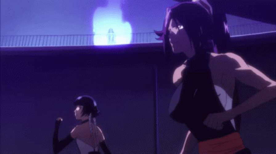 Yoruichi Soifon Join Forces Bleach Anime GIF
