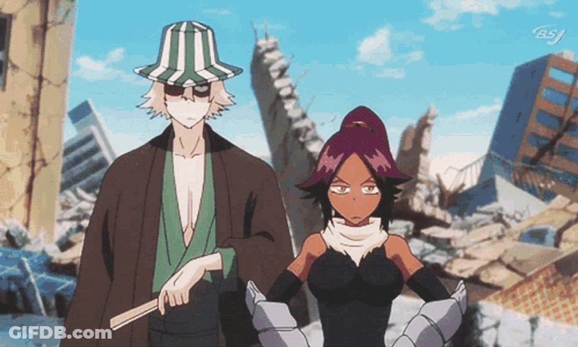 Yoruichi Urahara Bickering Angry Bleach Anime GIF