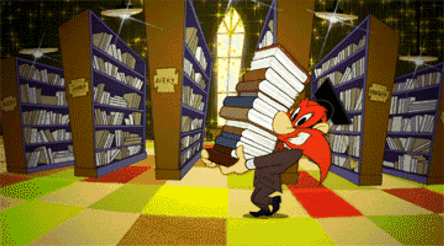 Yosemite Sam Carrying Books GIF