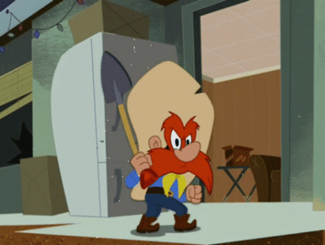 Yosemite Sam Eyeing Sign GIF