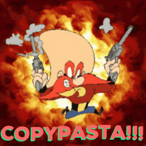 Yosemite Sam On Explosion Background GIF