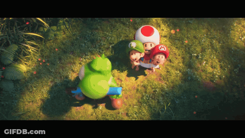 Yoshi And Toad Video Game Characters GIF