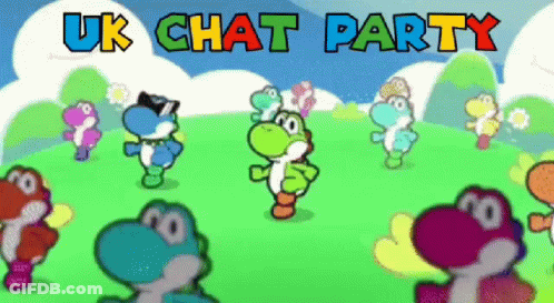 Yoshi Characters Dancing In Grassy Field GIF