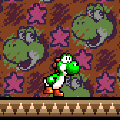 Yoshi In Yoshi Face Background GIF