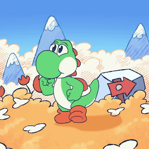 Yoshi Keenly Looking His Surroundings GIF