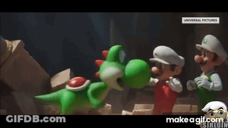 Yoshi Kissing Mario GIF