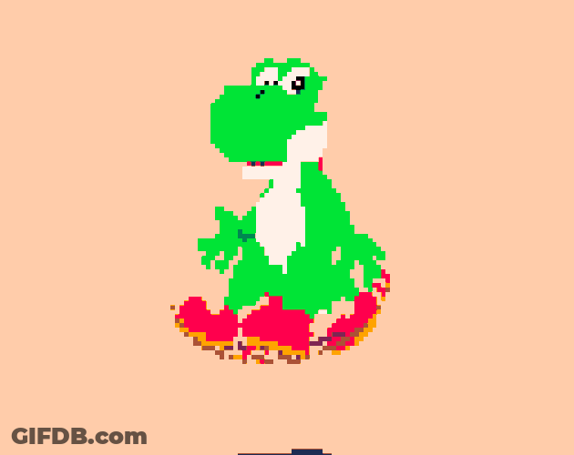 Yoshi Running In Circles GIF