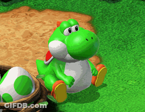 Yoshi Sitting On Grass GIF