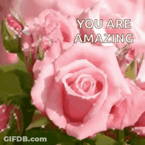 You Are Amazing Sparkling Pink Roses GIF