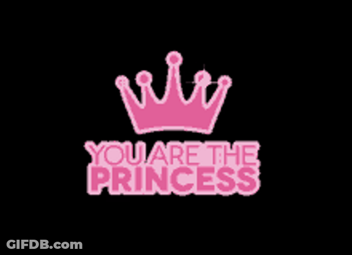 You Are The Princess Animated Text Pink Tiara GIF