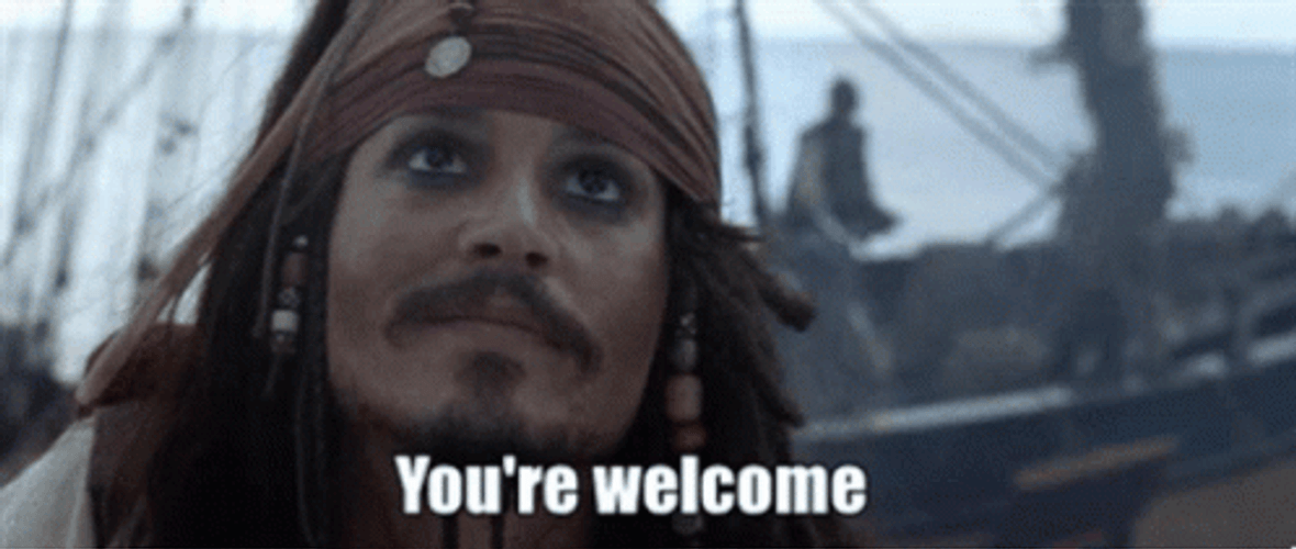 You Are Welcome Captain Jack Sparrow GIF
