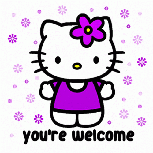 You Are Welcome Cute Hello Kitty GIF
