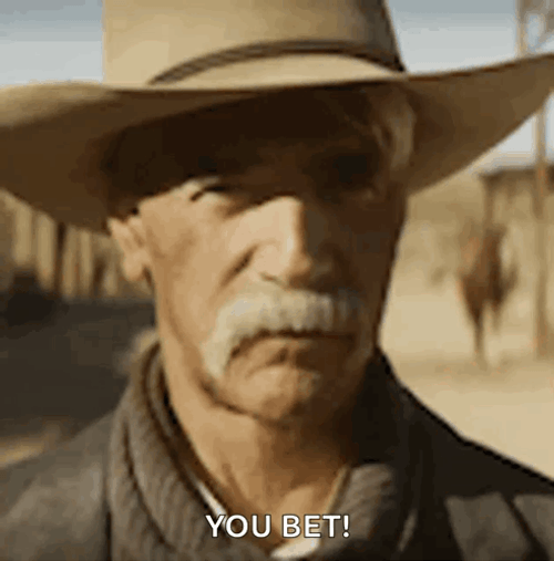 You Betcha Sam Elliot Moving Mustache GIF