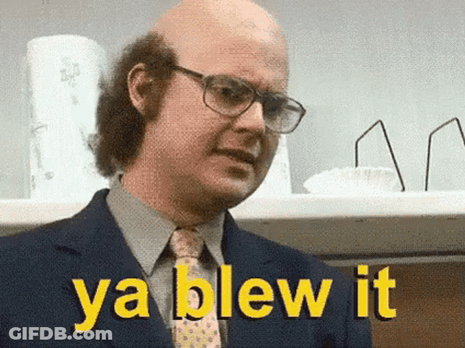 You Blew It Bald Man GIF