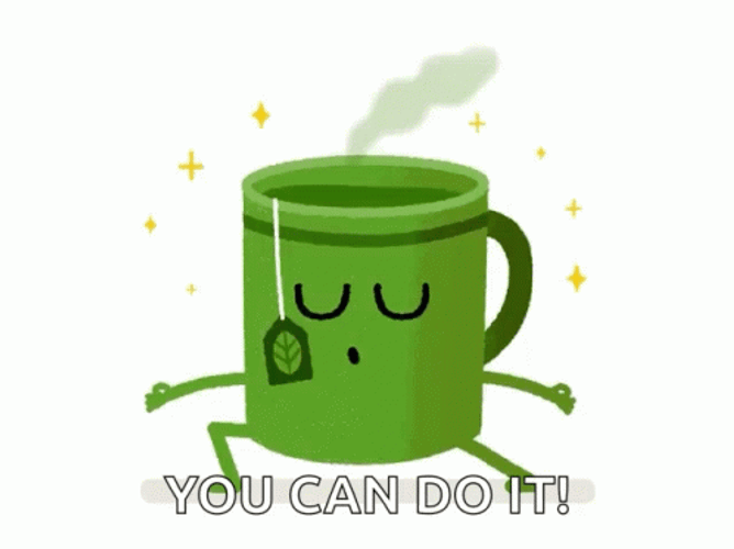 You Can Do It Green Tea Yoga GIF