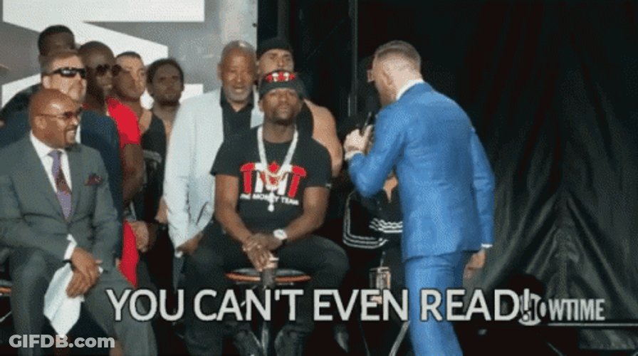You Cant Even Read Conor McGregor GIF
